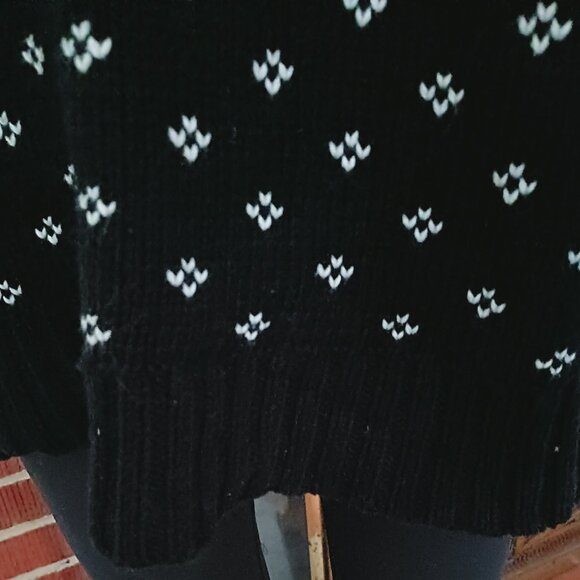 Chaps Mock Turtleneck Ski Sweater XL Womens Black & White Stretch - Picture 4 of 8